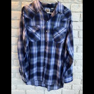 Ely Cattleman metallic plaid shirt